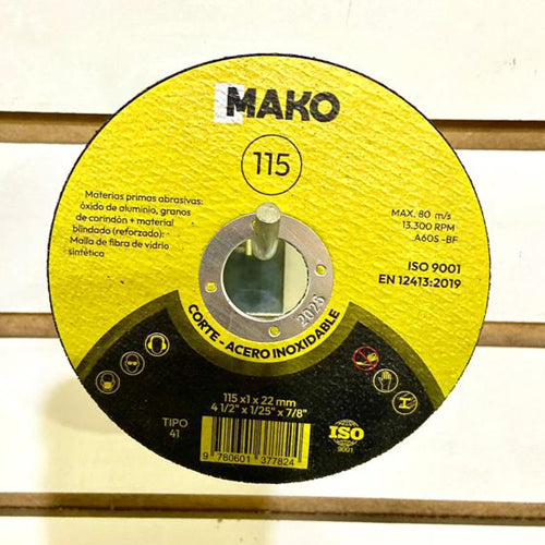 DISCO CORTE 4 1/2x1,0mm MAKO