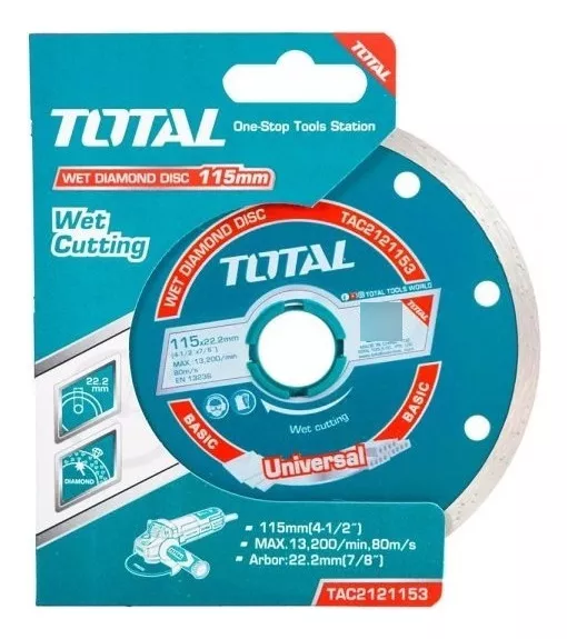 TOTAL DISCO DIAMANTADO CORTE HUMEDO 4 1/2x22mm