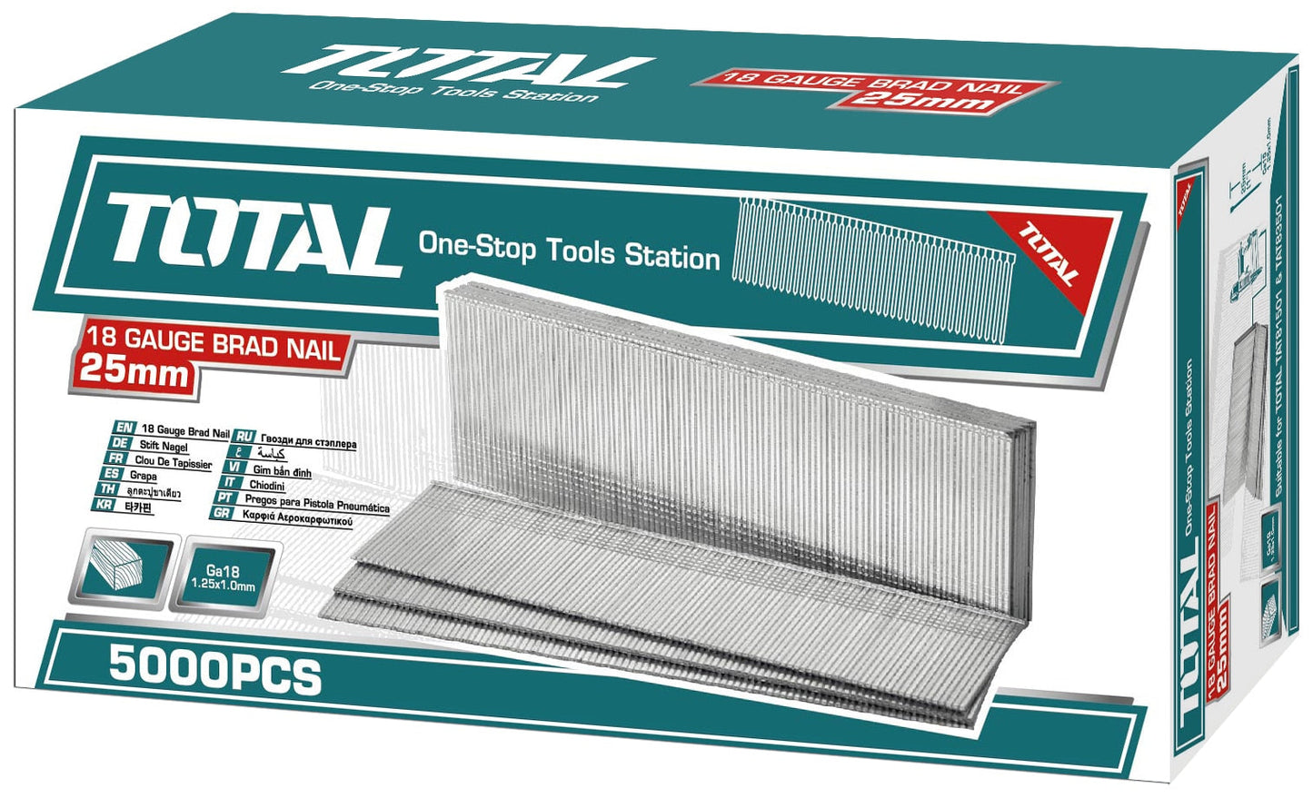 TOTAL CAJA CLAVOS 25MM PARA PISTOLA