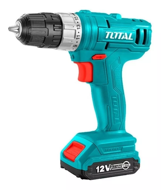 TOTAL TALADRO ATORN. INALAMBRICO 12V C/BAT+LED