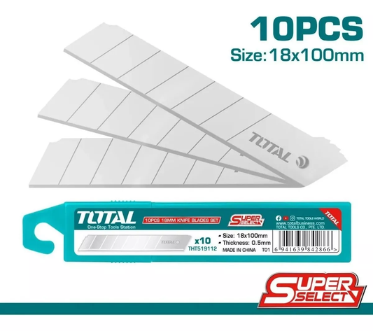 TOTAL CUCHILLAS 18MM 10UN